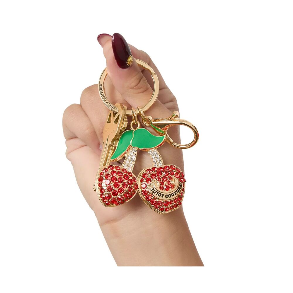 Juicy Couture Rhinestone Cherry Keychain NWT